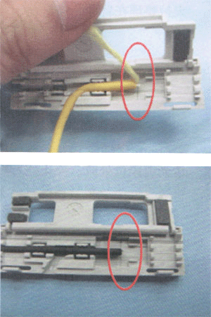 纤芯放入3M切割适配器